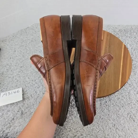 Cole Haan Mens 9.5M Jefferson Grand Brown Leather Casual Lifestyle Penny Loafer - Picture 8 of 13